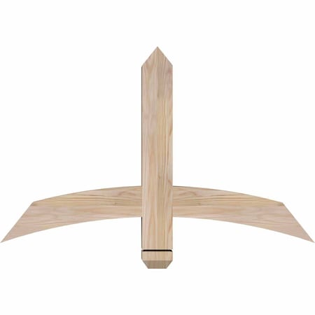 Bellingham Smooth Timber Gable Bracket, Douglas Fir, 36W X 23H X 3 1/2D X 3 1/2F, 15/12 Pitch